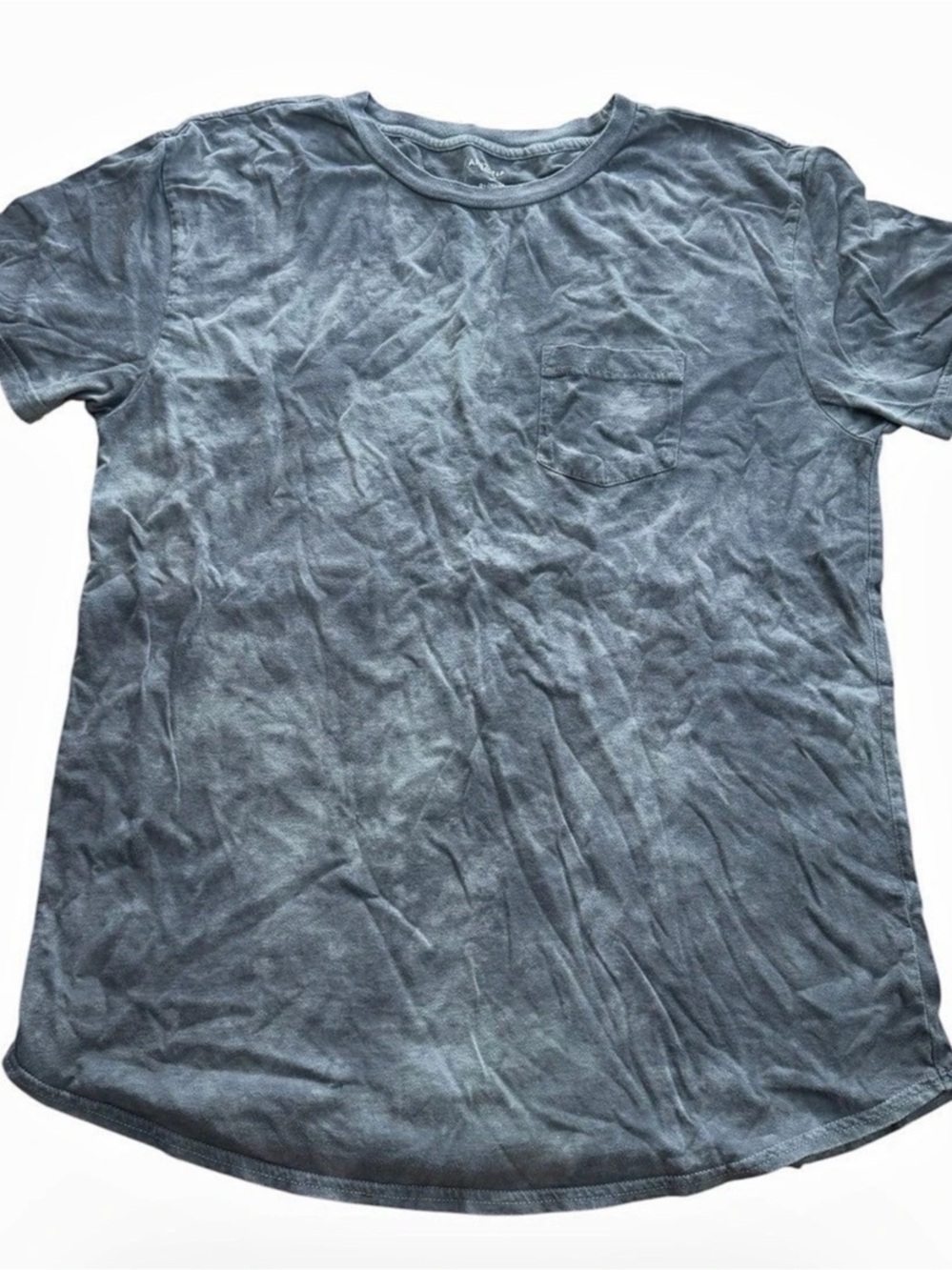 Arizona Jean Co Mens Medium Oversized Gray Acid Wash Pocket T-Shirt Cotton